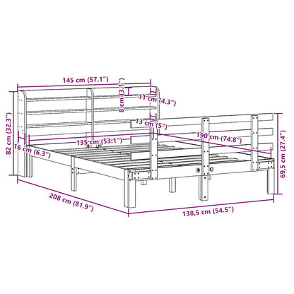 Bed Frame | Natural Pine | Solid Pine Wood, Plywood | Double | Bed Frame