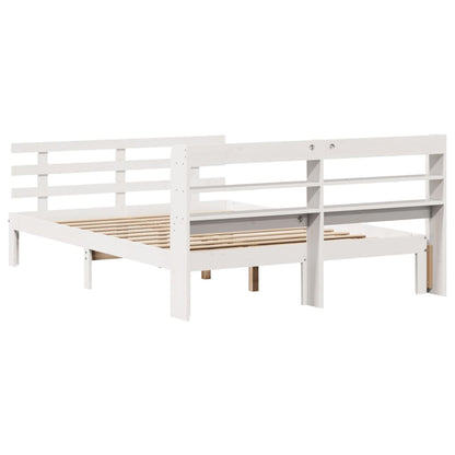 Bed Frame with Headboard without Mattress White 135x190 cm Double