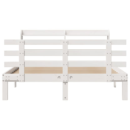 Bed Frame | White | Solid pine wood | Double | Bed Frame | Rectangular