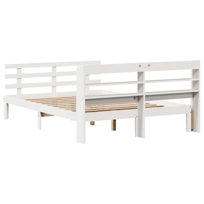 Bed Frame | White | Solid pine wood | Double | Bed Frame | Rectangular