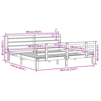 Bed Frame | Untreated Pine | Solid Pine Wood | Super King | Bed Frame