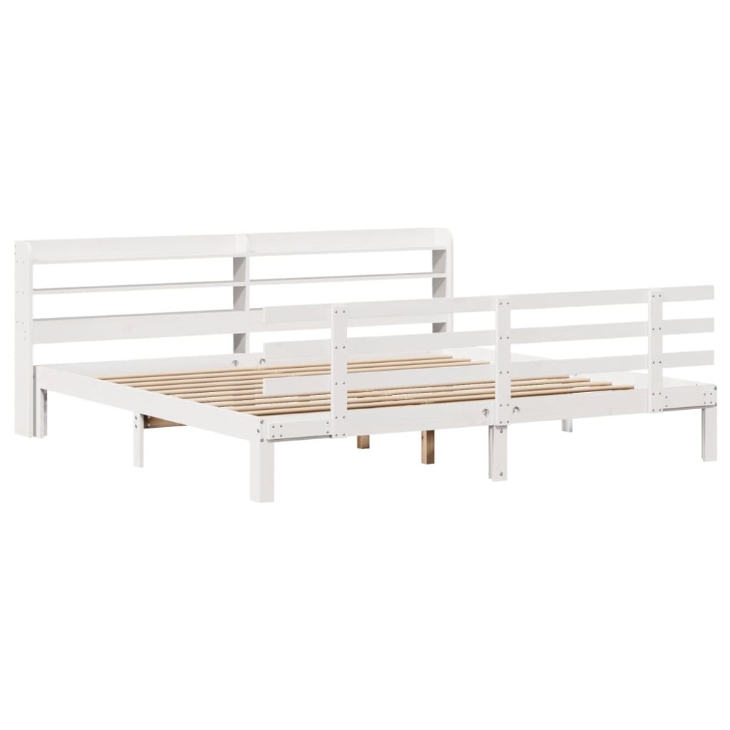 Bed Frame | White | Solid pine wood, Plywood | Double | Bed Frame