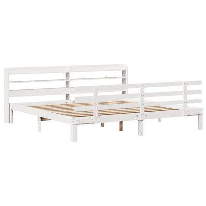 Bed Frame | White | Solid pine wood, Plywood | Double | Bed Frame