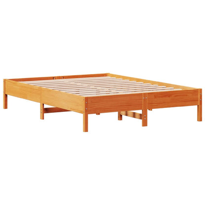 Bed Frame without Mattress Wax Brown 160x200 cm Solid Wood Pine