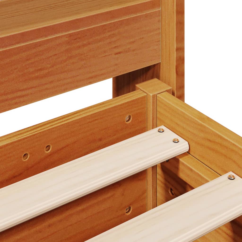 Bed Frame without Mattress Wax Brown 160x200 cm Solid Wood Pine
