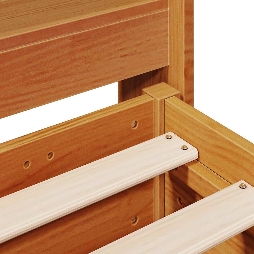 Bed Frame without Mattress Wax Brown 140x200 cm Solid Wood Pine