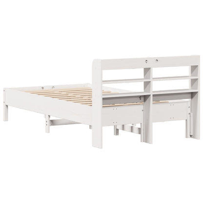 Bed Frame without Mattress White 120x200 cm Solid Wood Pine