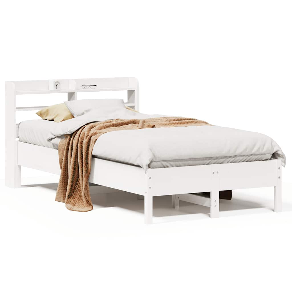 Bed Frame without Mattress White 100x200 cm Solid Wood Pine