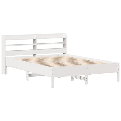 Bed Frame without Mattress White 140x190 cm Solid Wood Pine