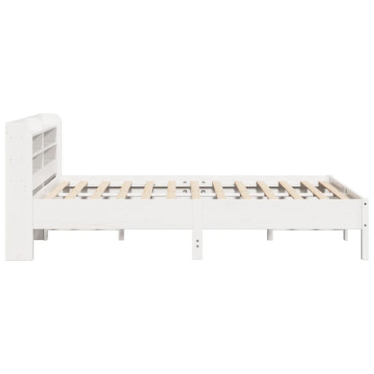Bed Frame without Mattress White 135x190 cm Double Solid Wood Pine