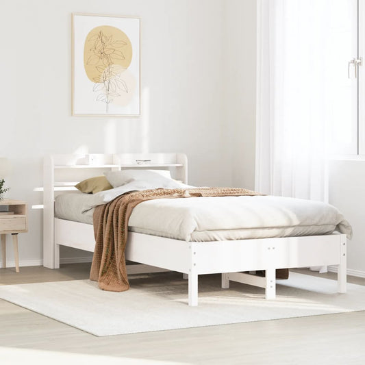 Bed Frame without Mattress White 90x190 cm Single Solid Wood Pine