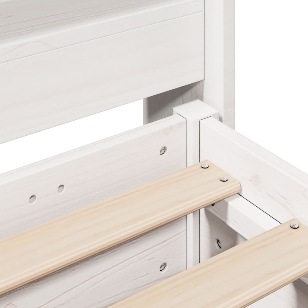 Bed Frame without Mattress White 75x190 cm Small Single Solid Wood Pine