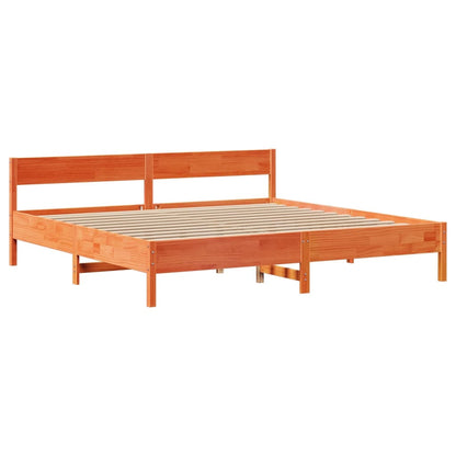 Bed Frame without Mattress Wax Brown 200x200 cm Solid Wood Pine
