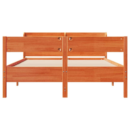 Bed Frame without Mattress Wax Brown 140x200 cm Solid Wood Pine