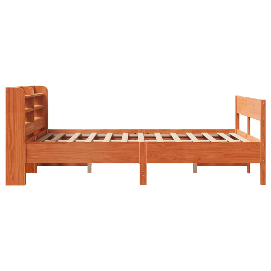 Bed Frame without Mattress Wax Brown 140x200 cm Solid Wood Pine
