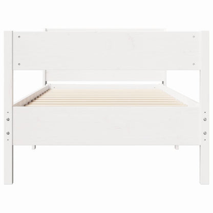 Bed Frame without Mattress White 100x200 cm Solid Wood Pine
