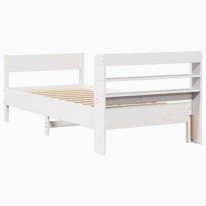 Bed Frame without Mattress White 100x200 cm Solid Wood Pine