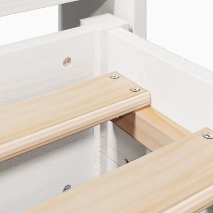 Bed Frame without Mattress White 135x190 cm Double Solid Wood Pine