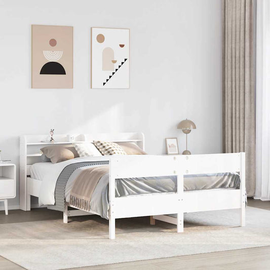 Bed Frame without Mattress White 120x190 cm Small Double Solid Wood Pine