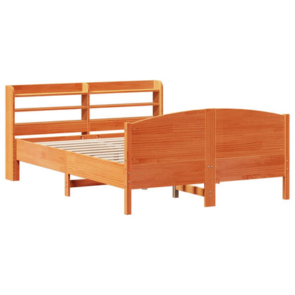 Bed Frame without Mattress Wax Brown 160x200 cm Solid Wood Pine