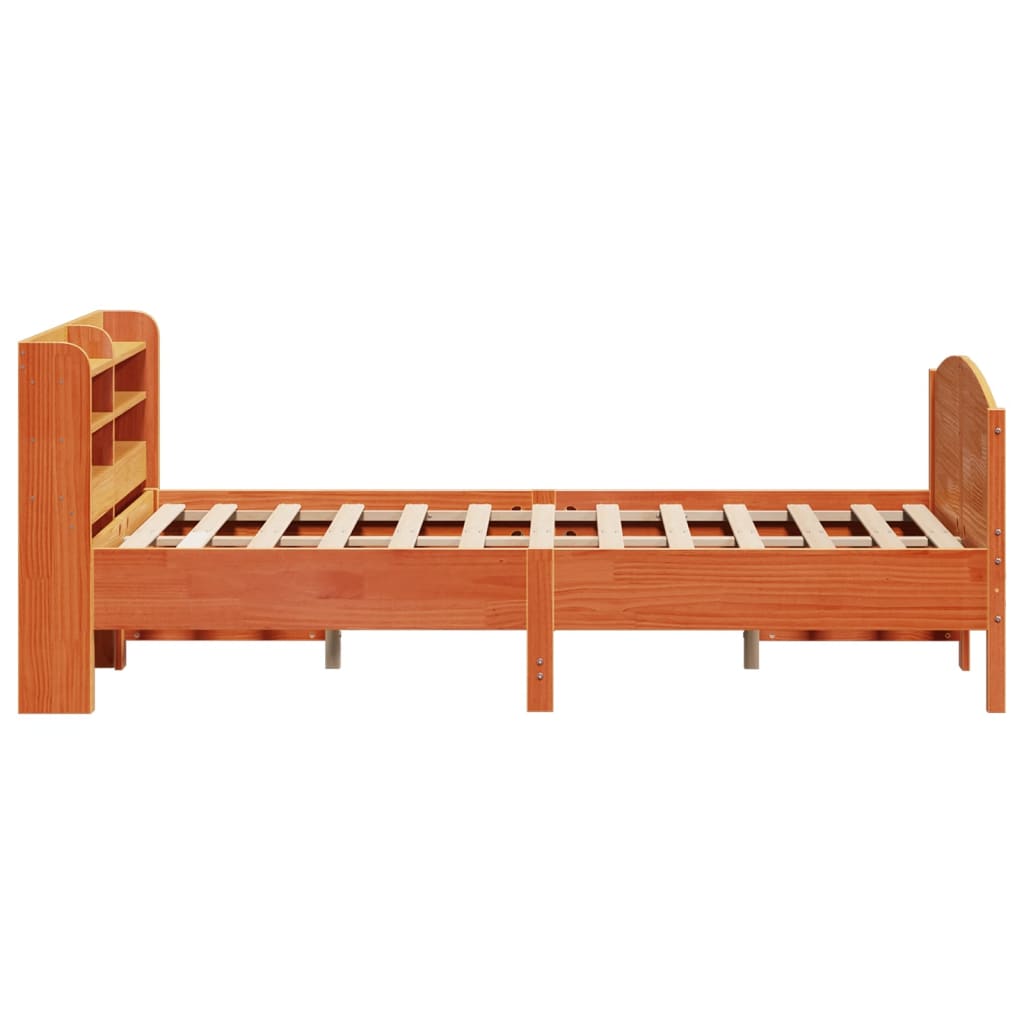 Bed Frame without Mattress Wax Brown 160x200 cm Solid Wood Pine