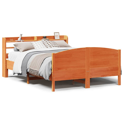 Bed Frame without Mattress Wax Brown 120x200 cm Solid Wood Pine