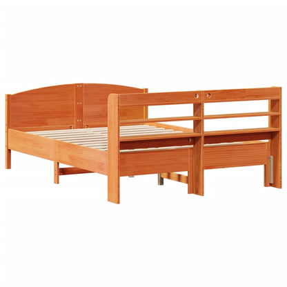 Bed Frame without Mattress Wax Brown 120x200 cm Solid Wood Pine