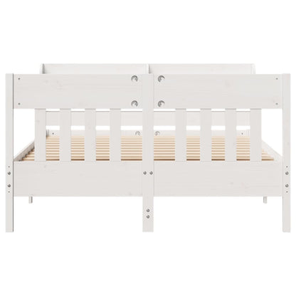 Bed Frame without Mattress White 140x200 cm Solid Wood Pine