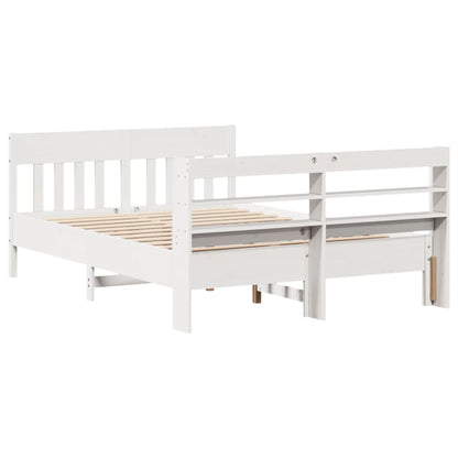 Bed Frame without Mattress White 140x200 cm Solid Wood Pine