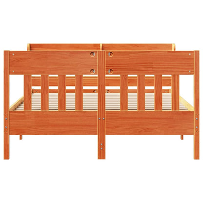 Bed Frame without Mattress Wax Brown 140x200 cm Solid Wood Pine