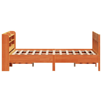 Bed Frame without Mattress Wax Brown 140x200 cm Solid Wood Pine
