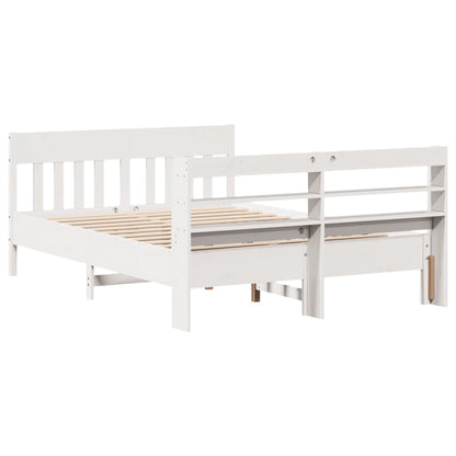 Bed Frame without Mattress White 120x200 cm Solid Wood Pine