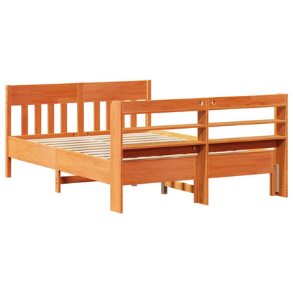 Bed Frame without Mattress Wax Brown 120x200 cm Solid Wood Pine