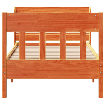 Bed Frame without Mattress Wax Brown 100x200 cm Solid Wood Pine