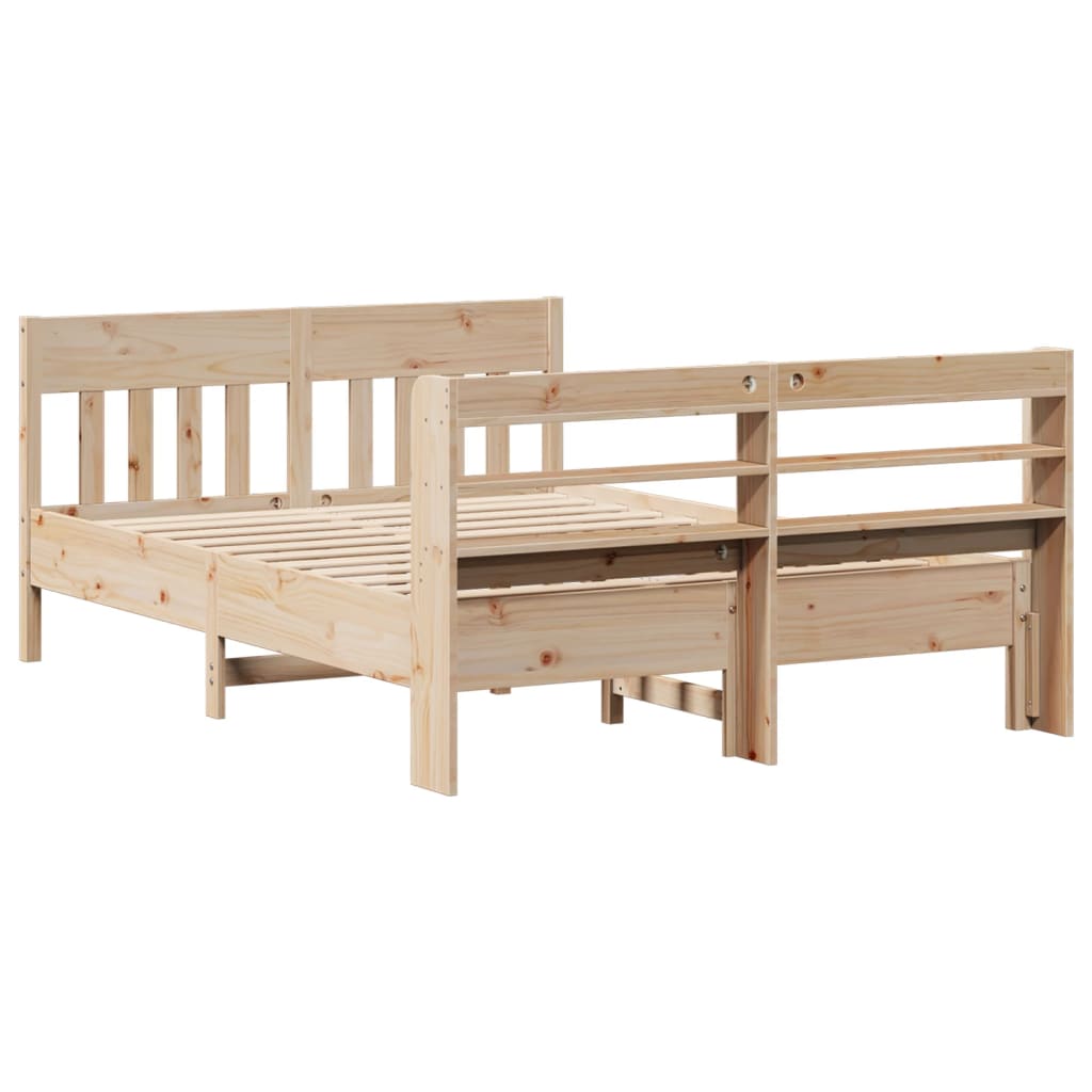 Bed Frame without Mattress 135x190 cm Double Solid Wood Pine