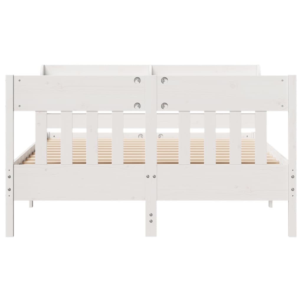Bed Frame without Mattress White 120x190 cm Small Double Solid Wood Pine