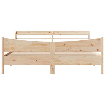 Bed Frame with Headboard 200x200 cm Solid Wood Pine