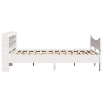 Bed Frame with Headboard White 150x200 cm King Size Solid Wood Pine