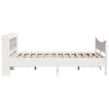 Bed Frame with Headboard White 120x200 cm Solid Wood Pine