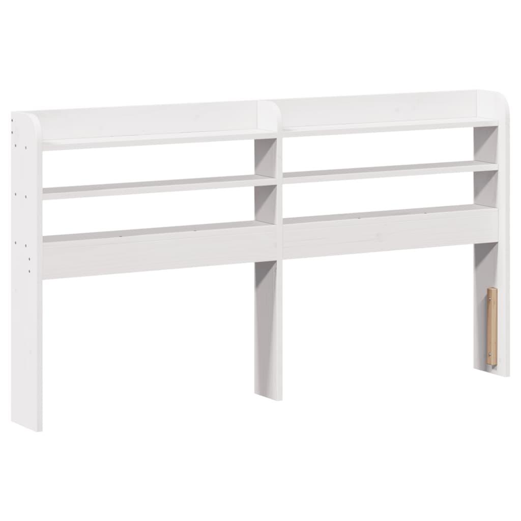Bed Frame with Headboard White 135x190 cm Double Solid Wood Pine