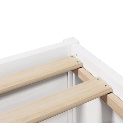 Bed Frame with Headboard White 135x190 cm Double Solid Wood Pine