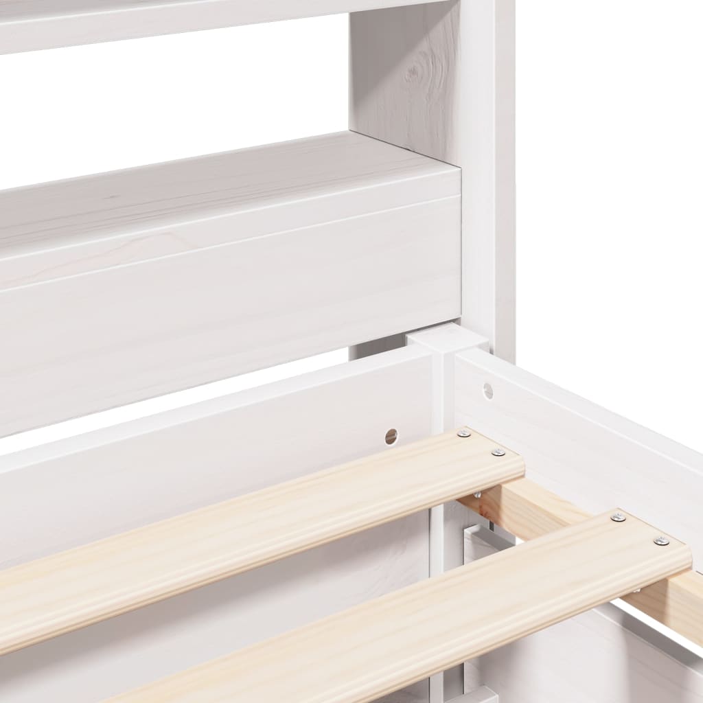 Bed Frame without Mattress White 180x200 cm Super King Solid Wood Pine