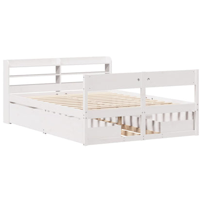 Bed Frame without Mattress White 160x200 cm Solid Wood Pine