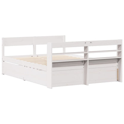 Bed Frame without Mattress White 160x200 cm Solid Wood Pine