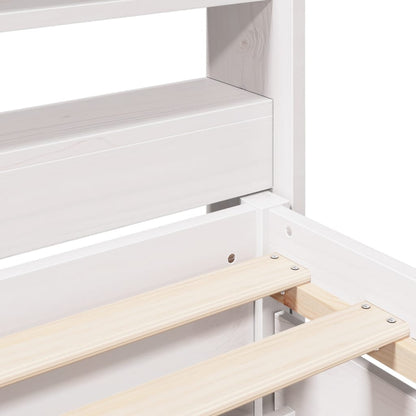 Bed Frame without Mattress White 120x200 cm Solid Wood Pine