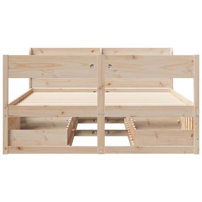 Bed Frame without Mattress 135x190 cm Double Solid Wood Pine