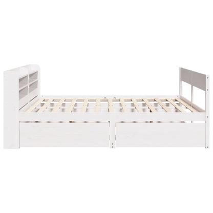 Bed Frame without Mattress White 135x190 cm Double Solid Wood Pine