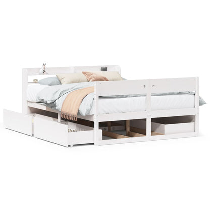 Bed Frame without Mattress White 120x190 cm Small Double Solid Wood Pine