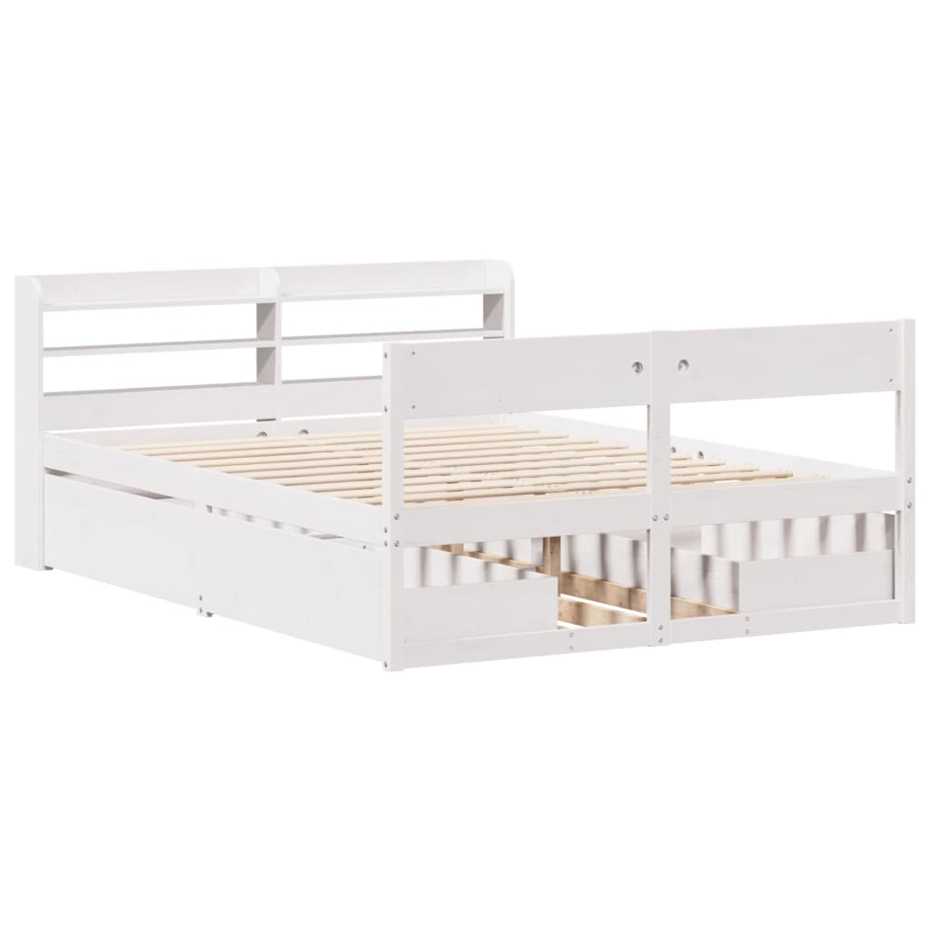 Bed Frame without Mattress White 120x190 cm Small Double Solid Wood Pine
