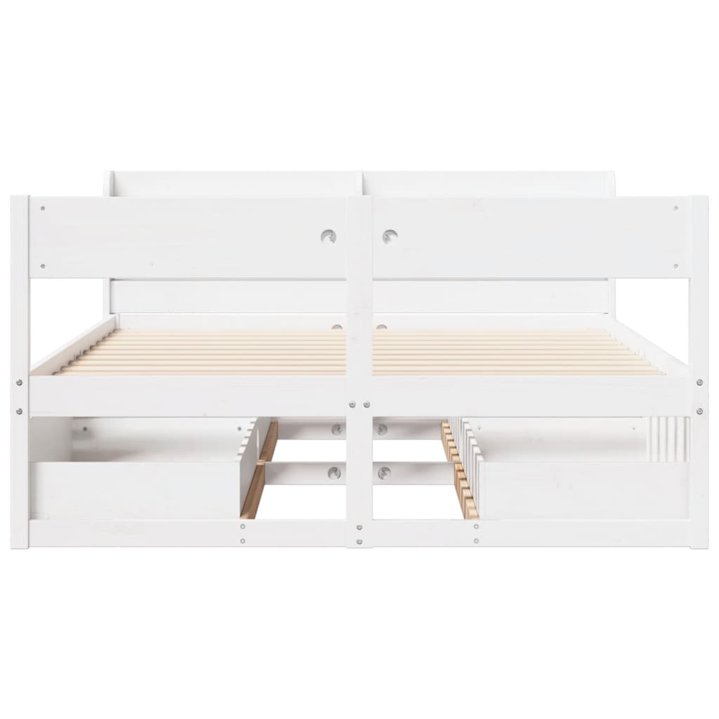 Bed Frame without Mattress White 120x190 cm Small Double Solid Wood Pine